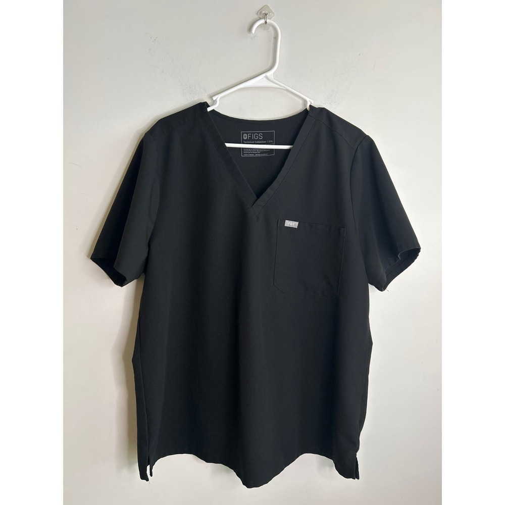 FIGS V Neck Black Catarina Scrub Top Pocket Women XXL